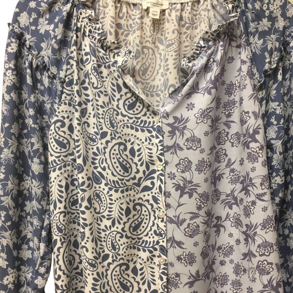 Beachlunchlounge Blue and Purple Blouse with Elegant Design - Picture 6 of 8